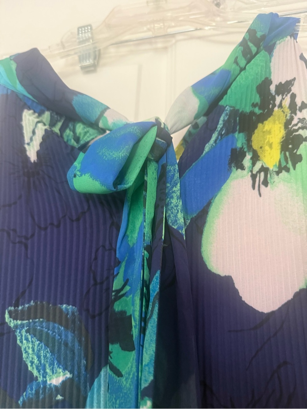 Jessica Howard Navy Floral Midi Dress with Teal and Green Accents - Picture 5 of 5